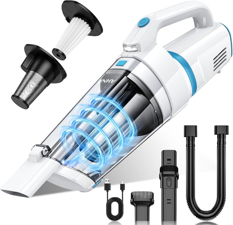 AHNR Handheld Vacuum Cordless, 16000PA Powerful Suction Hand Held Vacuum Dust Busters Cordless Rechargeable with LED Light & 2 HEPA Filters, Portable Car Vacuum Cleaner High Power for Car Home Office - Image 1